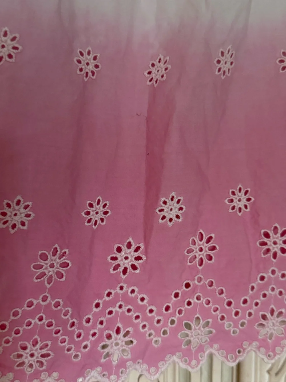 Mini Boden 6-7Y Broderie Lace Daffodil Yellow Pink Ombré Flutter Sleeve Dress